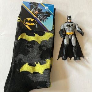 DC Batman Socks‎ and Batman Toy Figurine Set